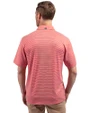 Atlanta Falcons NFL Helmet Cutter & Buck Forge Eco Double Stripe Stretch Recycled Mens Polo Red/White Back