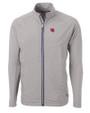 Nebraska Cornhuskers College Vault Cutter & Buck Adapt Eco Knit Hybrid Recycled Mens Big & Tall Full Zip Jacket Polished Medium Gray Mannequin