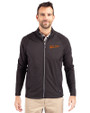Idaho State Bengals College Vault Cutter & Buck Adapt Eco Knit Hybrid Recycled Mens Big & Tall Full Zip Jacket Black Front