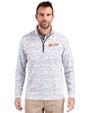 Idaho State Bengals College Vault Cutter & Buck Traverse Stretch Eco Camo Print Quarter Zip Mens Big and Tall Pullover Charcoal Front
