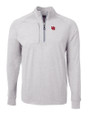 Nebraska Cornhuskers College Vault Cutter & Buck Adapt Eco Knit Heather Mens Big & Tall Quarter Zip Pullover Polished Heather Mannequin