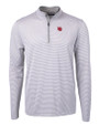 Nebraska Cornhuskers College Vault Cutter & Buck Virtue Eco Pique Micro Stripe Recycled Mens Big & Tall Quarter Zip Polished/White Mannequin