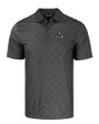 New York Giants NFL Helmet Cutter & Buck Pike Eco Pebble Print Stretch Recycled Mens Polo Black Mannequin