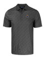 Los Angeles Rams NFL Helmet Cutter & Buck Pike Eco Pebble Print Stretch Recycled Mens Polo Black Mannequin