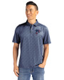 Atlanta Falcons Americana Cutter & Buck Pike Eco Pebble Print Stretch Recycled Mens Polo Navy Blue/White Front