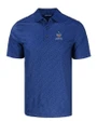 New Orleans Saints Americana Cutter & Buck Pike Eco Pebble Print Stretch Recycled Mens Polo Navy Blue Mannequin