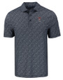 Texas Tech Red Raiders Alumni Cutter & Buck Pike Eco Pebble Print Stretch Recycled Mens Polo Black/White Mannequin