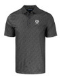 Texas A&M Aggies Alumni Cutter & Buck Pike Eco Pebble Print Stretch Recycled Mens Polo Black Mannequin