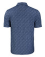 Texas Longhorns Alumni Cutter & Buck Pike Eco Pebble Print Stretch Recycled Mens Polo Navy Blue/White Mannequin Back