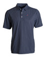 Carolina Panthers Americana Cutter & Buck Pike Eco Symmetry Print Stretch Recycled Mens Big & Tall Polo Navy Blue/White Mannequin