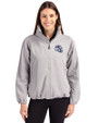 Buffalo Bills NFL Helmet Cutter & Buck Charter Recycled Packable Womens Full Zip Jacket Polished Medium Gray Front