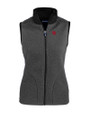Nebraska Cornhuskers College Vault Cutter & Buck Cascade Eco Fleece Womens Vest Elemental Grey/Black Mannequin