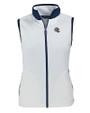 New England Patriots NFL Helmet Cutter & Buck Cascade Eco Fleece Womens Vest Shell/Navy Blue Mannequin