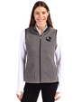 Pittsburgh Steelers NFL Helmet Cutter & Buck Cascade Eco Fleece Womens Vest Elemental Grey/Black Front