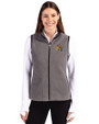 San Francisco 49ers NFL Helmet Cutter & Buck Cascade Eco Fleece Womens Vest Elemental Grey/Black Front