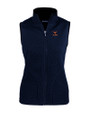 Texas Longhorns Alumni Cutter & Buck Cascade Epic Comfort Recycled Sherpa Fleece Womens Full Zip Vest Navy Blue Mannequin