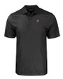Ohio State Brutus Vintage Cutter & Buck Pike Eco Tonal Geo Print Stretch Recycled Mens Big & Tall Polo Black Mannequin