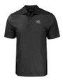 Carolina Panthers NFL Helmet Cutter & Buck Pike Eco Tonal Geo Print Stretch Recycled Mens Big & Tall Polo Black Mannequin
