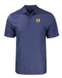 Michigan Wolverines Alumni Cutter & Buck Pike Eco Tonal Geo Print Stretch Recycled Mens Big & Tall Polo Navy Blue Mannequin