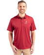 Alabama Crimson Tide Alumni Cutter & Buck Pike Eco Tonal Geo Print Stretch Recycled Mens Big & Tall Polo Cardinal Red Front