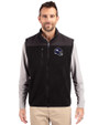 Minnesota Vikings NFL Helmet Cutter & Buck Cascade Eco Sherpa Mens Big and Tall Fleece Vest Black Front
