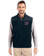 New York Giants Americana Cutter & Buck Cascade Eco Sherpa Mens Big and Tall Fleece Vest Navy Blue Front