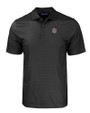 LSU Tigers College Vault Cutter & Buck Pike Eco Tonal Geo Print Stretch Recycled Mens Polo Black Mannequin