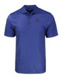 Florida Gators Vintage Cutter & Buck Pike Eco Tonal Geo Print Stretch Recycled Mens Polo Tour Blue Mannequin