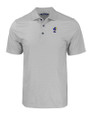 Kansas Jayhawks College Vault Cutter & Buck Pike Eco Tonal Geo Print Stretch Recycled Mens Polo Elemental Grey Mannequin