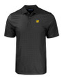 Baylor Sailor Bear College Vault Cutter & Buck Pike Eco Tonal Geo Print Stretch Recycled Mens Polo Black Mannequin