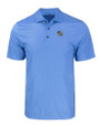 Carolina Panthers NFL Helmet Cutter & Buck Pike Eco Tonal Geo Print Stretch Recycled Mens Polo Atlas Light Blue Mannequin