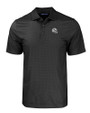 Miami Dolphins NFL Helmet Cutter & Buck Pike Eco Tonal Geo Print Stretch Recycled Mens Polo Black Mannequin