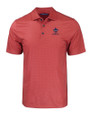 New Orleans Saints Americana Cutter & Buck Pike Eco Tonal Geo Print Stretch Recycled Mens Polo Cardinal Red Mannequin