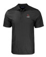Louisville Cardinals Alumni Cutter & Buck Pike Eco Tonal Geo Print Stretch Recycled Mens Polo Black Mannequin