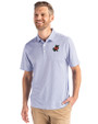 Florida Gators Vintage Cutter & Buck Pike Eco Symmetry Print Stretch Recycled Mens Polo White/Tour Blue Front