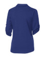 New York Giants Cutter & Buck Womens Elbow-Sleeve Thrive Polo Tour Blue Mannequin Back