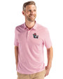 NC State Wolfpack College Vault Cutter & Buck Pike Eco Symmetry Print Stretch Recycled Mens Polo White/Red Front