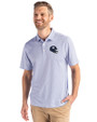 New York Giants NFL Helmet Cutter & Buck Pike Eco Symmetry Print Stretch Recycled Mens Polo White/Tour Blue Front