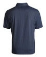 Carolina Panthers Americana Cutter & Buck Pike Eco Symmetry Print Stretch Recycled Mens Polo Navy Blue/White Mannequin Back