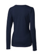 New York Giants Cutter & Buck Long Sleeve Womens Double V-Neck Shirt Liberty Navy Mannequin Back