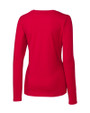 New York Giants Cutter & Buck Long Sleeve Womens Double V-Neck Shirt Red Mannequin Back