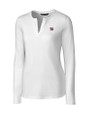 New York Giants Cutter & Buck Long Sleeve Womens Double V-Neck Shirt White Mannequin