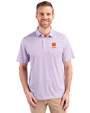 Clemson Tigers Alumni Cutter & Buck Pike Recycled Symmetry Print Mens Polo White/College Purple Front