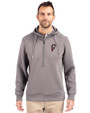 Ohio State Brutus Vintage Cutter & Buck Roam Epic Versatility Half Zip Recycled Mens Hooded Pullover Elemental Grey Front