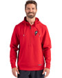 Ohio State Brutus Vintage Cutter & Buck Roam Epic Versatility Half Zip Recycled Mens Hooded Pullover Red Front