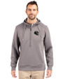 Baltimore Ravens NFL Helmet Cutter & Buck Roam Epic Versatility Half Zip Recycled Mens Hooded Pullover Elemental Grey Front