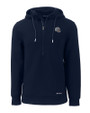 New England Patriots NFL Helmet Cutter & Buck Roam Epic Versatility Half Zip Recycled Mens Hooded Pullover Navy Blue Mannequin