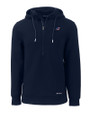 Carolina Panthers Americana Cutter & Buck Roam Epic Versatility Half Zip Recycled Mens Hooded Pullover Navy Blue Mannequin