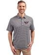 Auburn Tigers College Vault Cutter & Buck Forge Eco Double Stripe Stretch Recycled Mens Big &Tall Polo Navy Blue/White Front