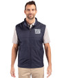 New York Giants Cutter & Buck Stealth Hybrid Quilted Mens Windbreaker Vest Liberty Navy Front